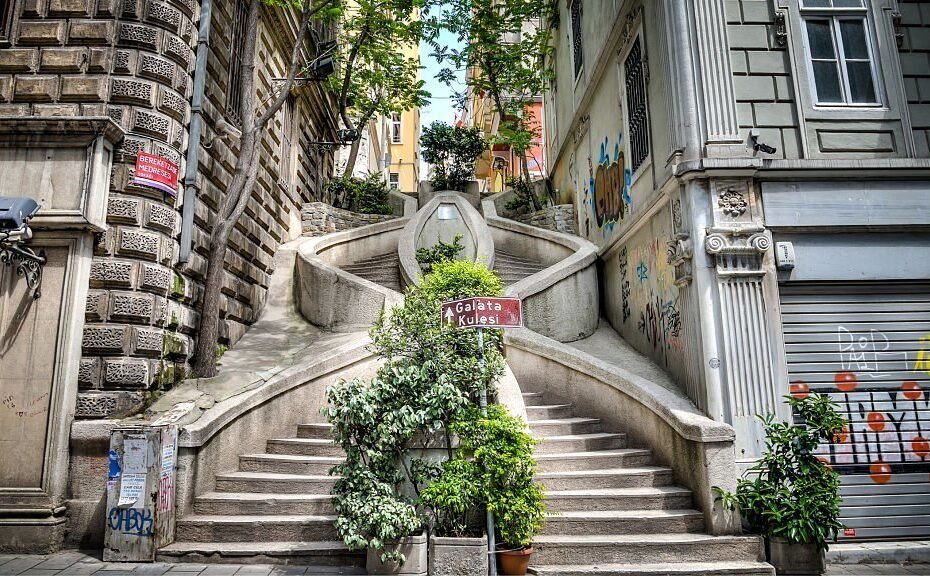 Istanbul, Turkey - May 5, 2013: Kamondo Stairs istanbul Turkey.