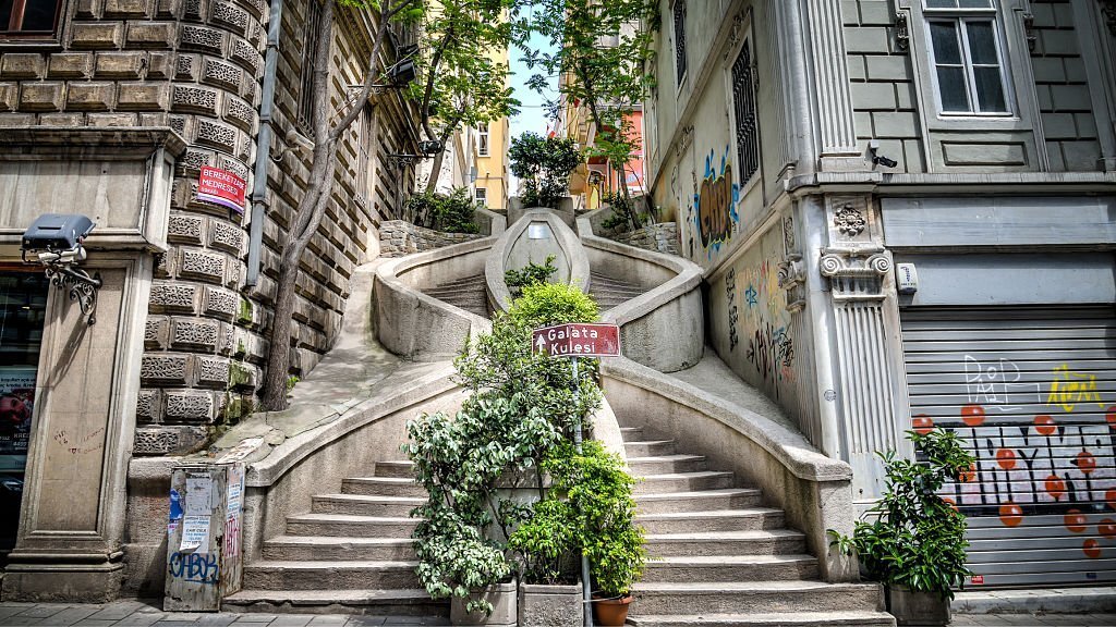 Istanbul, Turkey - May 5, 2013: Kamondo Stairs istanbul Turkey.